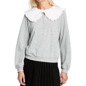 Sandy Liang Oversized Collar Sweatshirt